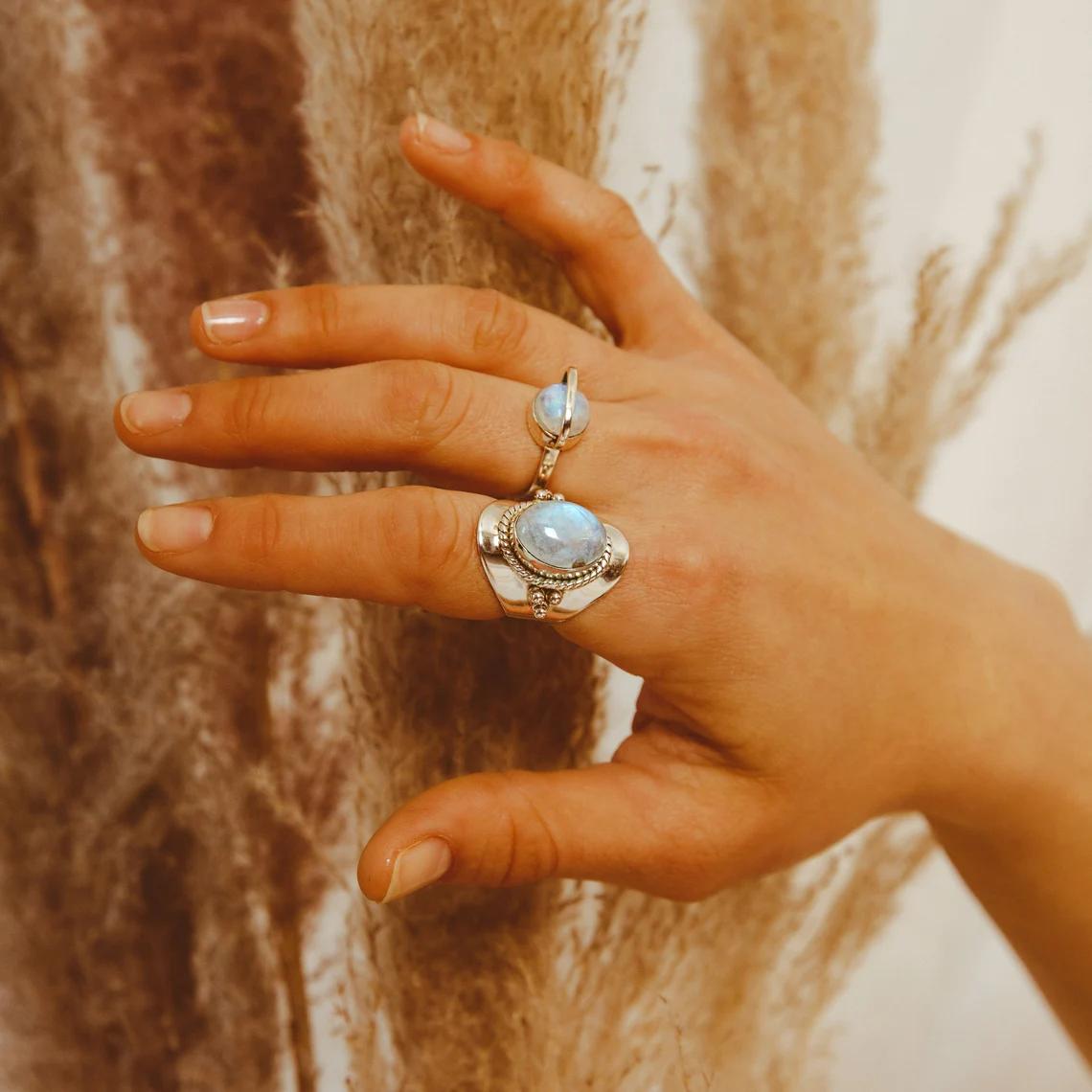Bohemian Twisted Rope Shield Shaped Statement Ring